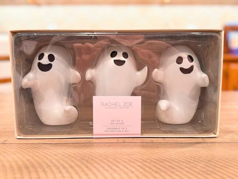 Rachel Zoe ADORABLE Set of 3 White LED Lighted Ghosts
